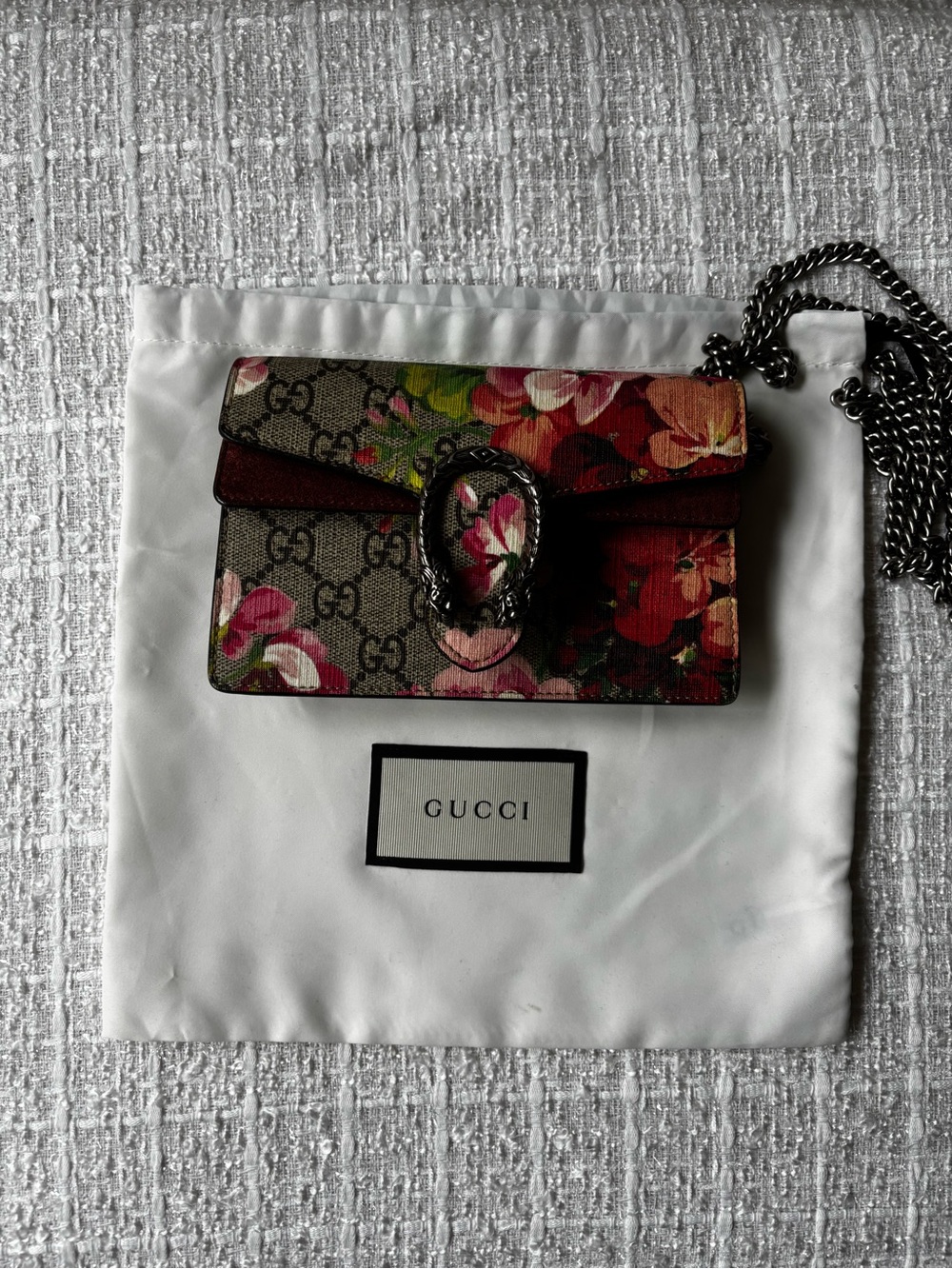 GUCCI Dionysus Bag Blooms Print GG Coated Canvas Super Mini crossbody bag